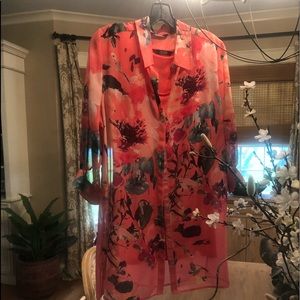 Designer Dennis Basso chiffon duster/ tank set